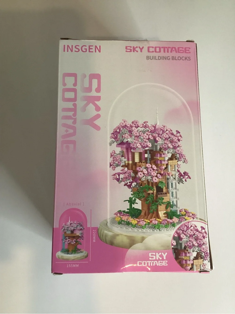 New Sky Cottage Insgen 1382 PCs Cherry Blossom Bonsai Tree Building Set Gift